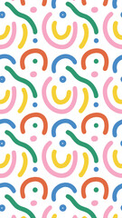 Playful lines Abstract Pattern: An energetic, abstract pattern showcasing vibrant colors and playful shapes that will enhance any design.