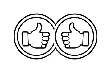 Two thumbs up symbols approval positive