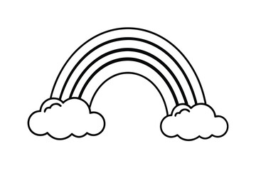 Fototapeta premium Black and white rainbow with clouds stripes