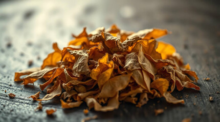Close-up of dried tobacco leaves