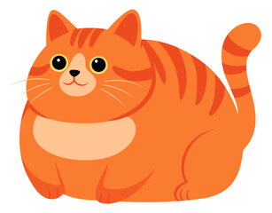 Cute fat orange cat. orange cat. Cat vector. Fat cat.