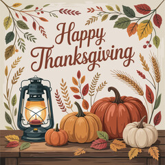 Classic thanksgiving poster with black pilgrim hat and grateful blessed thankful message for print or label  