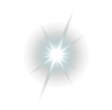 sparkle ligh effect, glowing blue white light, light spark with rays, shining star with flakes, sparkle light bling effect, lens flare, flare light on transparent background. 