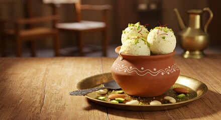 Delicious Kulfi in Clay Pot with Nuts