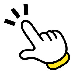 指さし　アイコン　記号　サイン タッチ　ワンポイント　手　イラスト