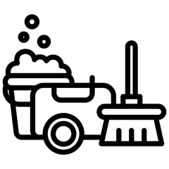 medical facility cleaning line icon