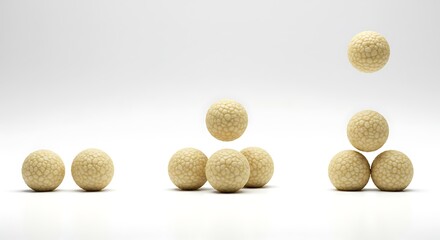 Textured Cream Spheres: A Minimalist Still Life