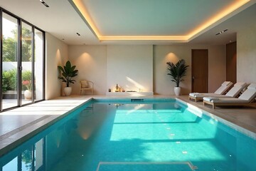 Tranquil Indoor Swimming Pool Luxurious Relaxation and Aquatic Fitness