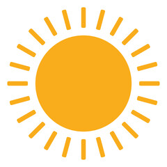 Yellow Sun Icon – Bright Sunny Weather Symbol. EPS vector illustration