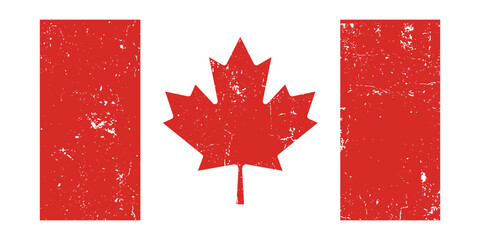 Canada Grunge Flag – Vintage Distressed Canadian Maple Leaf Design in High Quality. EPS vector illustration
