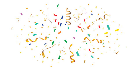 Confetti Explosion Vector – Colorful Celebration Burst with Party Streamers and Glitter Elements. EPS vector illustration