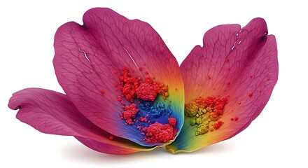 Vibrant Rainbow-Dusted Petals: A Surreal Floral Artwork