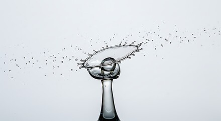 Water Drop Collision: Elegant Crown Splash in Minimalist Photography