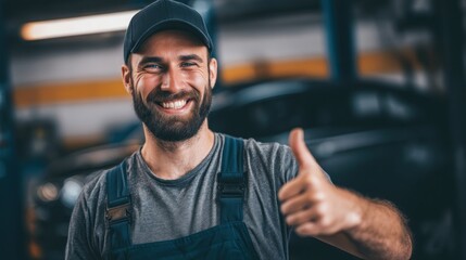 Fototapeta premium Happy mechanic