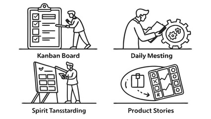 Agile workflow illustrations