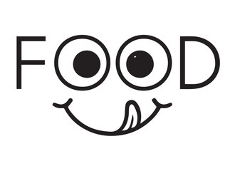 Obraz premium Happy Food Face Logo: A playful illustration of the word 