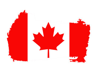 Canadian red and white maple leaf flag within rugged map silhouette, perfect for patriotic designs.