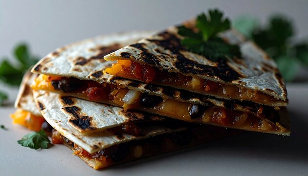 Delicious Crispy Quesadillas, Mexican Food - Authentic Food: Shows . - Powered by Adobe