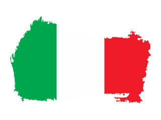 Green, white, and red Italian flag in rugged silhouette map, suitable for patriotic or tourism-related visuals.