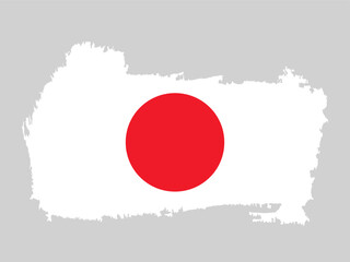 Grunge style Japan flag on grey background, representing culture and identity.
