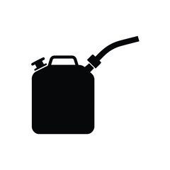 Black Silhouette Icon of a Gasoline Can