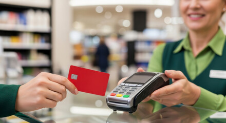 Payment Transaction at Retail Store Modern Setting Point of Sale Interaction Customer Service Environment Close-Up View Financial Management Concept
