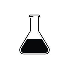Simple Black Erlenmeyer Flask Icon Illustration