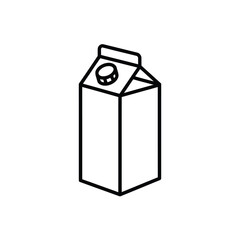 Milk or juice carton outline icon simple vector illustration isolated on white