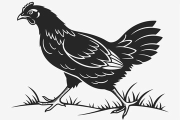 Black Chicken Silhouette Icon