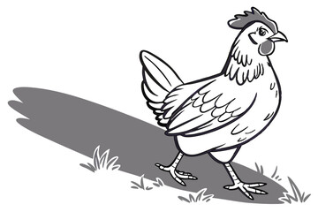 Classic Chicken Outline for Farm Logos