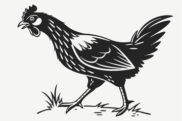 Black Chicken Silhouette Icon