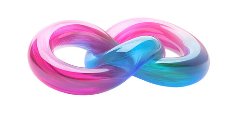 Fototapeta premium Interlocked Spiral Tubes Forming Knot Abstract 3D Graphic Element on Transparent Background