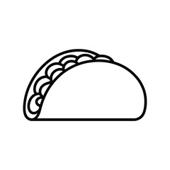 Simple Taco Outline Icon for Mexican Food and Restaurant Menus