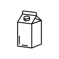 Simple Line Drawing of a Carton Milk Container