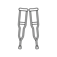 Pair of Crutches Outline Illustration