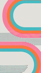 Abstract Retro Curves: Dynamic curves intertwine in a symphony of colors, embodying retro design with a modern twist, perfect for adding a vibrant touch to any project.