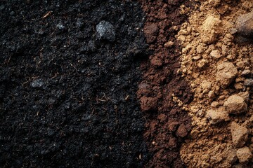 Varied Soil Textures and Colors for Gardening and Landscaping Projects