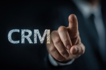 Businessman Utilizing Digital Technology for Customer Relationship Management Solutions