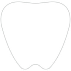 White Tooth Icon with Gray Outline – Dental Vector Illustration