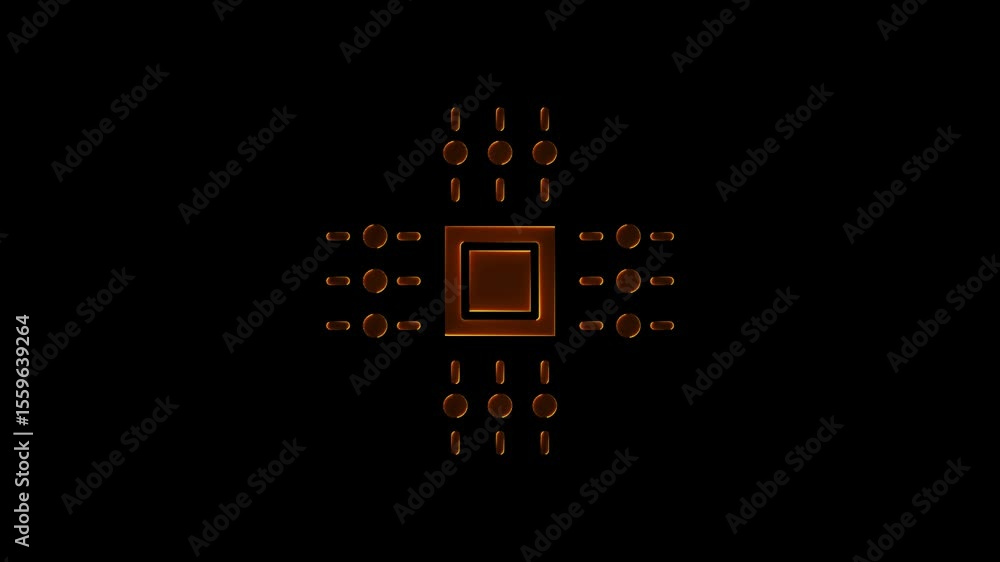 Poster glowing neon futuristic ai circuit board background. technology connected blue lines with electronic