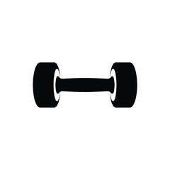Simple Black Dumbbell Illustration for Fitness Exercise and Weight Training