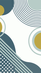 Abstract Geometric Harmony: A visually captivating digital composition featuring a balance of circular and linear shapes, blended with a pastel palette of earthy tones.