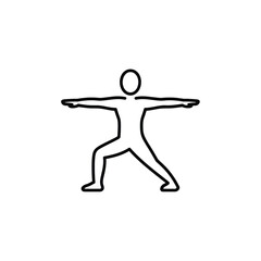 Yoga Warrior Pose Illustration Minimalist Line Art for Health and Wellness