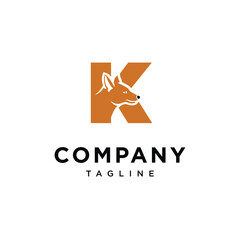 Letter K Ajak Dog Logo Icon Vector