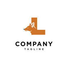 Letter L Ajak Dog Logo Icon Vector