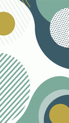 Abstract Aesthetic Backdrop: An eye-catching background of abstract aesthetic shapes in tones of green, blue and beige creating an eye-catching minimal design perfect for various creative projects.