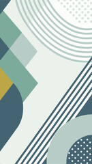 Geometric Serenity: A harmonious abstract composition, featuring geometric shapes, lines, and curves in calming, muted tones. Capturing the essence of modern minimalism and artistic elegance.