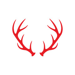 Red antlers silhouette vector flat illustration design.
