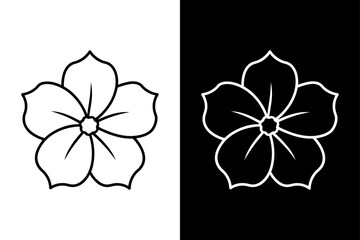 Simple Petunia Flower Icon. Minimalist Line Drawing for Logos and Prints
