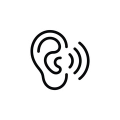 Ear Icon with Sound Waves
